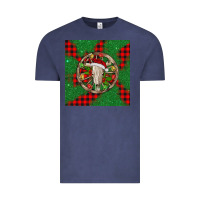 Vintage Denim Christmas bull skull Vintage Tee - BarkalooDesign