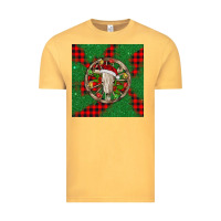 Vintage Mustard Christmas bull skull Vintage Tee - BarkalooDesign