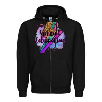 Black special eduation teacher lightning bolt Zipper Hoodie - Zillion Design Studio