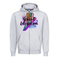 Heather Grey special eduation teacher lightning bolt Zipper Hoodie - Zillion Design Studio