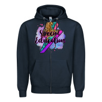 Navy special eduation teacher lightning bolt Zipper Hoodie - Zillion Design Studio