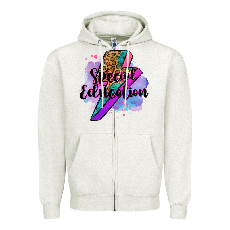 Special Eduation Teacher Lightning Bolt Zipper Hoodie by Zillion Design Studio | Teevron