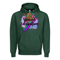 Sports Green special eduation teacher lightning bolt Zipper Hoodie - Zillion Design Studio
