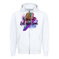 White special eduation teacher lightning bolt Zipper Hoodie - Zillion Design Studio