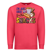 Cardinal i'm just here for the snacks baseball purple and g Premium Sweatshirt - Jasminsmagicworld
