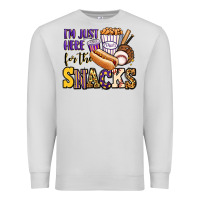 Dove Grey i'm just here for the snacks baseball purple and g Premium Sweatshirt - Jasminsmagicworld