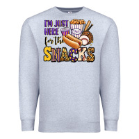Heather Grey i'm just here for the snacks baseball purple and g Premium Sweatshirt - Jasminsmagicworld