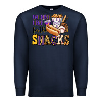 Navy i'm just here for the snacks baseball purple and g Premium Sweatshirt - Jasminsmagicworld