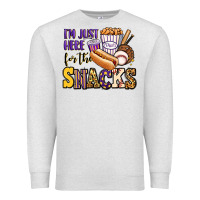 Oatmeal Heather i'm just here for the snacks baseball purple and g Premium Sweatshirt - Jasminsmagicworld
