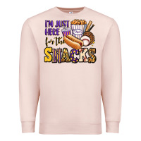 Pale Pink i'm just here for the snacks baseball purple and g Premium Sweatshirt - Jasminsmagicworld