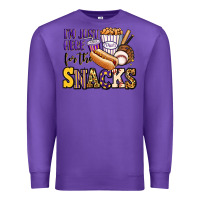 Purple i'm just here for the snacks baseball purple and g Premium Sweatshirt - Jasminsmagicworld