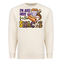 Sandshell i'm just here for the snacks baseball purple and g Premium Sweatshirt - Jasminsmagicworld