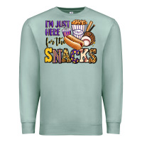 Seafoam i'm just here for the snacks baseball purple and g Premium Sweatshirt - Jasminsmagicworld
