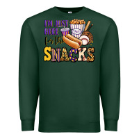 Sports Green i'm just here for the snacks baseball purple and g Premium Sweatshirt - Jasminsmagicworld