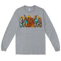 Heather Grey mom cow Long Sleeve Tee - Zillion Design Studio