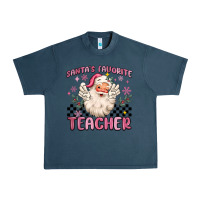 Midnight Navy santa's favorite teacher Urban Heavy Tee - MaliasSmallBusiness
