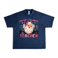 Navy santa's favorite teacher Urban Heavy Tee - MaliasSmallBusiness