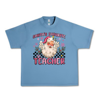 Pebble Blue santa's favorite teacher Urban Heavy Tee - MaliasSmallBusiness