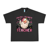 Pigment Black santa's favorite teacher Urban Heavy Tee - MaliasSmallBusiness