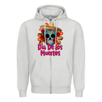Dove Grey dia de los muertos Zipper Hoodie - CTS Tumbler Store