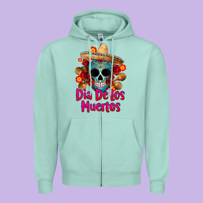Dia De Los Muertos Zipper Hoodie Designed By Cts Tumbler Store