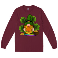 Burgundy st patricks day gnomes shamrock gold horseshoes rainbow Long Sleeve Tee - RanaPortraitStore