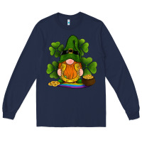 Navy st patricks day gnomes shamrock gold horseshoes rainbow Long Sleeve Tee - RanaPortraitStore