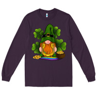 Plum st patricks day gnomes shamrock gold horseshoes rainbow Long Sleeve Tee - RanaPortraitStore