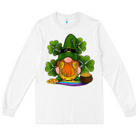White st patricks day gnomes shamrock gold horseshoes rainbow Long Sleeve Tee - RanaPortraitStore