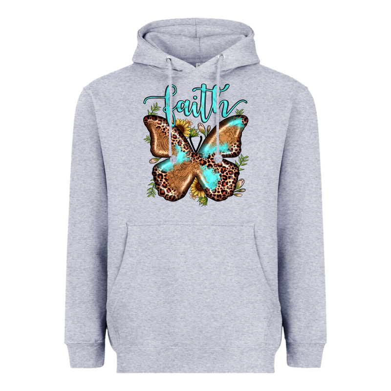 Faith Leopard Butterfly Heavyweight Hoodie by JahusDesignShop | Teevron