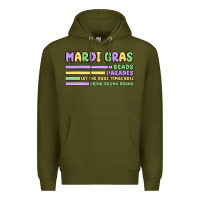 Army Green mardi gras beads Premium Hoodie - MaliasSmallBusiness