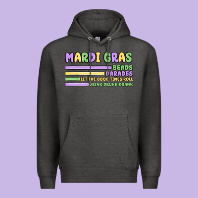 Mardi Gras Beads Premium Hoodie Designed By Maliassmallbusiness