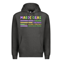 Charcoal Heather mardi gras beads Premium Hoodie - MaliasSmallBusiness