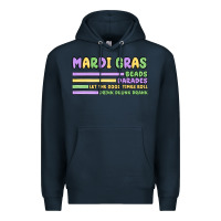 Navy mardi gras beads Premium Hoodie - MaliasSmallBusiness