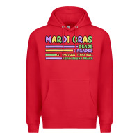 Red mardi gras beads Premium Hoodie - MaliasSmallBusiness