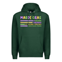 Sports Green mardi gras beads Premium Hoodie - MaliasSmallBusiness