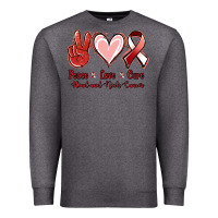 Charcoal Heather peace love cure head and neck cancer Premium Sweatshirt - Jasminsmagicworld