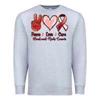 Heather Grey peace love cure head and neck cancer Premium Sweatshirt - Jasminsmagicworld