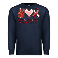 Navy peace love cure head and neck cancer Premium Sweatshirt - Jasminsmagicworld