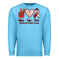 Ocean Blue peace love cure head and neck cancer Premium Sweatshirt - Jasminsmagicworld