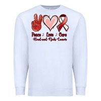 White peace love cure head and neck cancer Premium Sweatshirt - Jasminsmagicworld