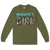 Army Green mama s girl Long Sleeve Tee - Zillion Design Studio