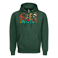 Sports Green special education teacher Zipper Hoodie - Zillion Design Studio