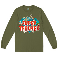 Army Green super teacher Long Sleeve Tee - texasbilliewilder
