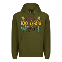 Army Green 100 days y'all Premium Hoodie - MaliasSmallBusiness