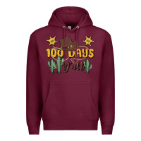 Burgundy 100 days y'all Premium Hoodie - MaliasSmallBusiness