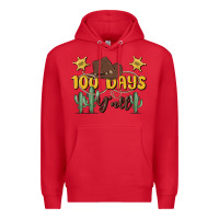 Red 100 days y'all Premium Hoodie - MaliasSmallBusiness