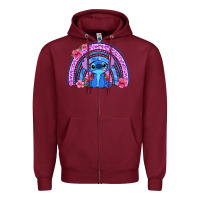 Burgundy stitch rainbow Zipper Hoodie - Zillion Design Studio