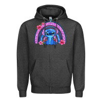 Charcoal Heather stitch rainbow Zipper Hoodie - Zillion Design Studio
