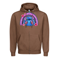Chestnut stitch rainbow Zipper Hoodie - Zillion Design Studio